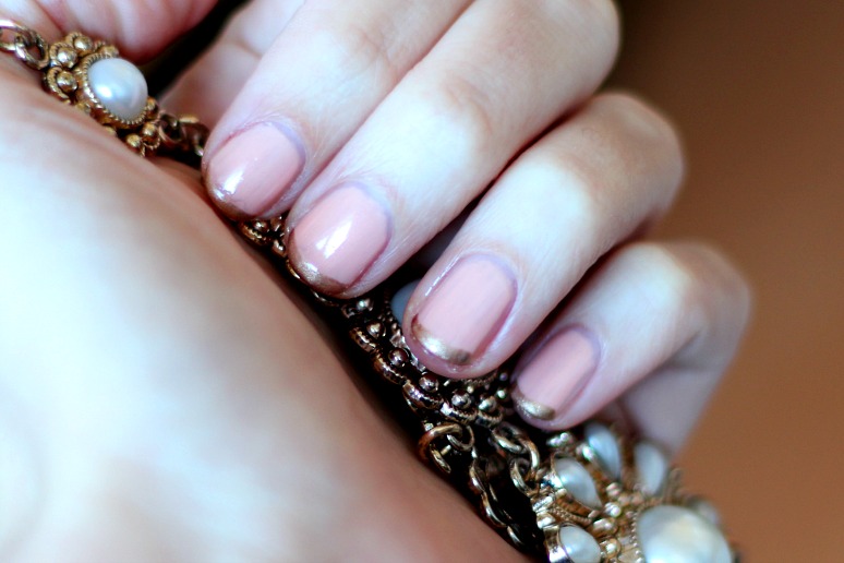 Nude & Gold French Mani