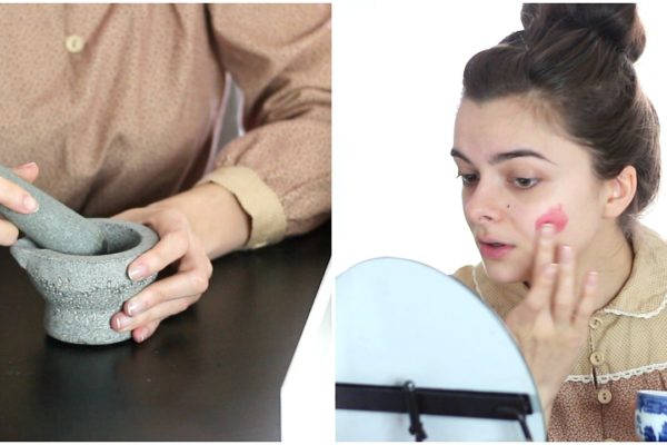 Doing My Makeup Using Only Historical DIY Products