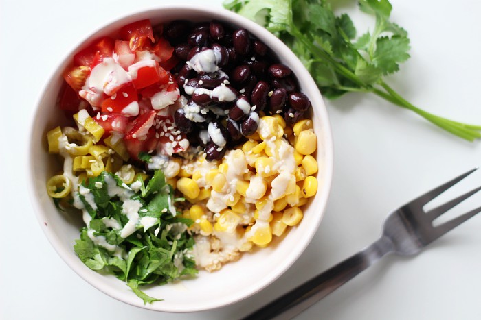 Mex-Style Buddha Bowl With Tahini & Lime Dressing